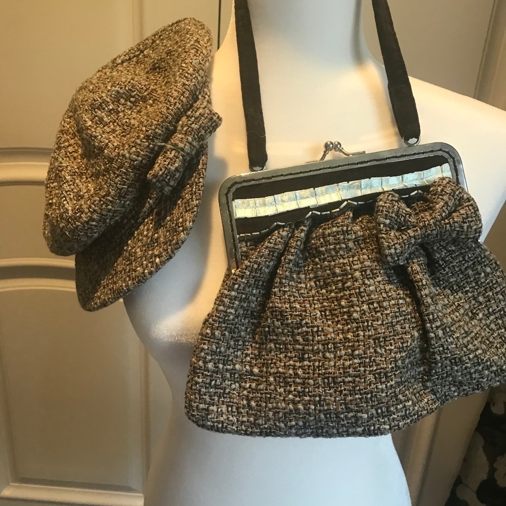 MATCHING BAKER BOY HAT AND BAG